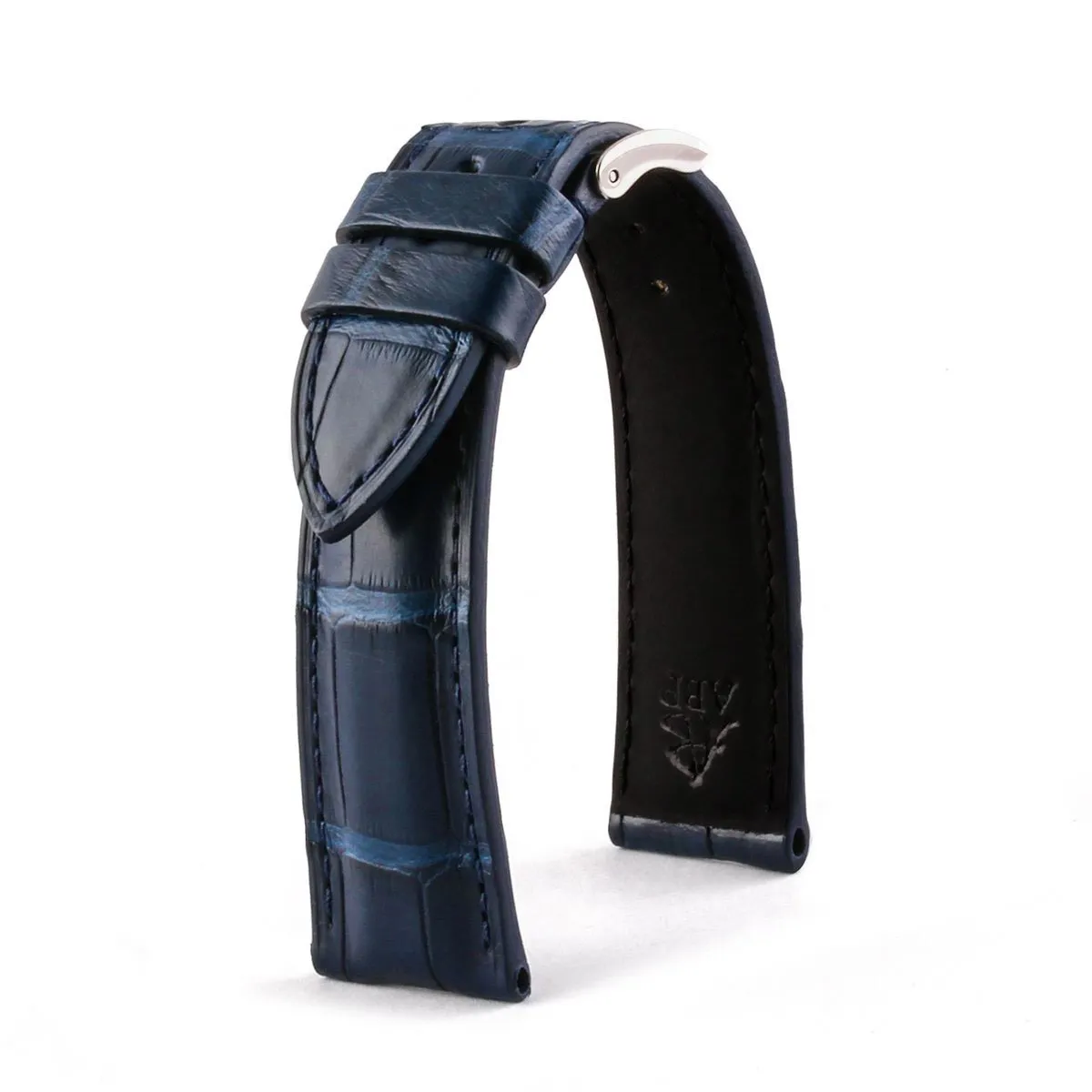 Classic "Essentials" watch band - Alligator leather strap (black, brown, grey, blue)