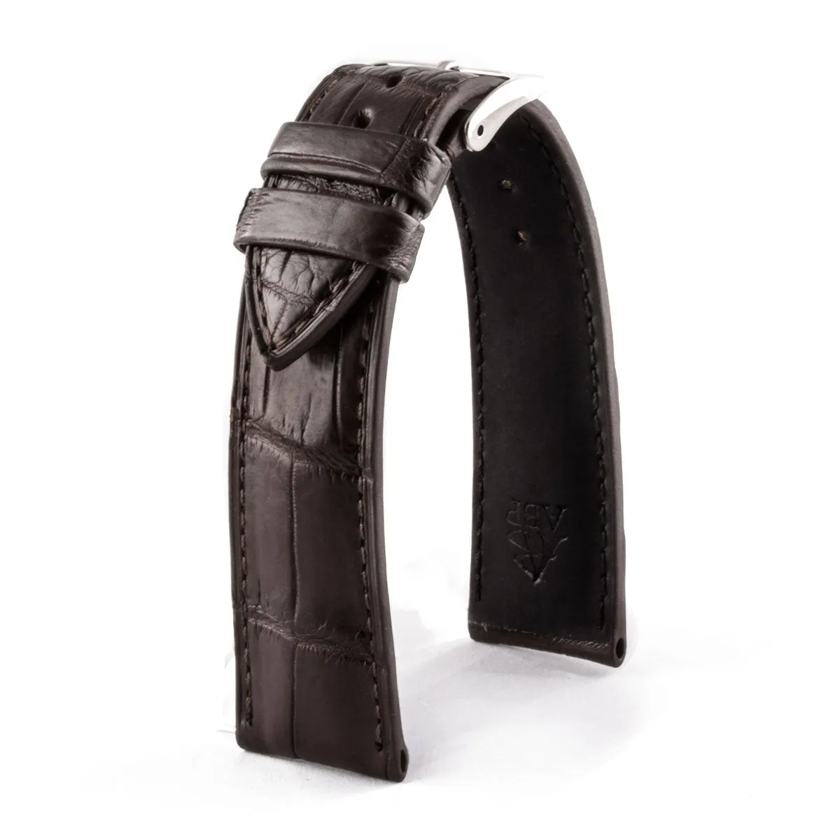 Classic "Essentials" watch band - Alligator leather strap (black, brown, grey, blue)