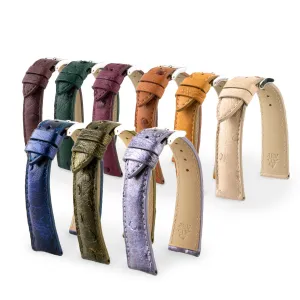 Classic "Essentials" watch band - Ostrich leather strap (blue, kaki, red, green...) Luxury watch bands Limited edition watch bands