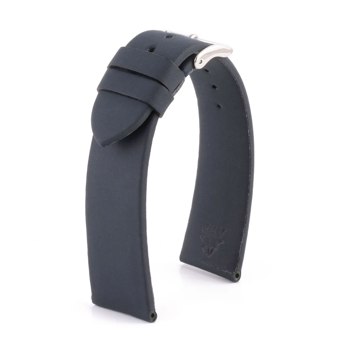 Classic "Essentials" watch band - Rubberized calf leather strap (black, grey, blue, green...)