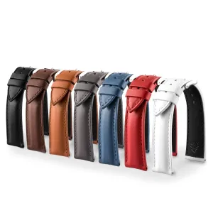 Classic "Essentials" watchstrap - Calf leather strap (black, brown, grey, blue, red, white) Luxury watch bands Limited edition watch bands