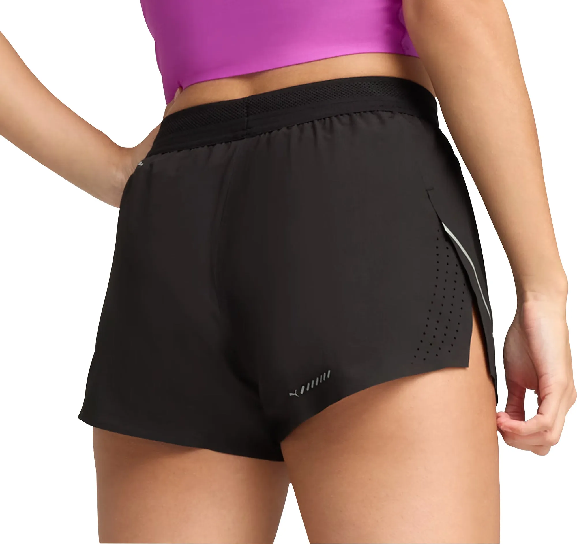 Clothing Puma  Women Puma Raceday UltraWeave 3 Inch Womens Split Running Shorts - Black