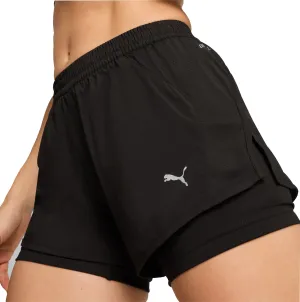 Clothing Puma  Women Puma Run Favourite Velocity 2 In 1 Womens Running Shorts - Black
