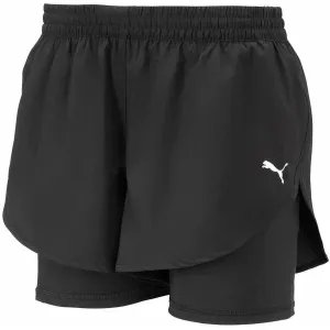 Clothing Puma  Women Puma Woven 2 In 1 Womens Running Shorts - Black