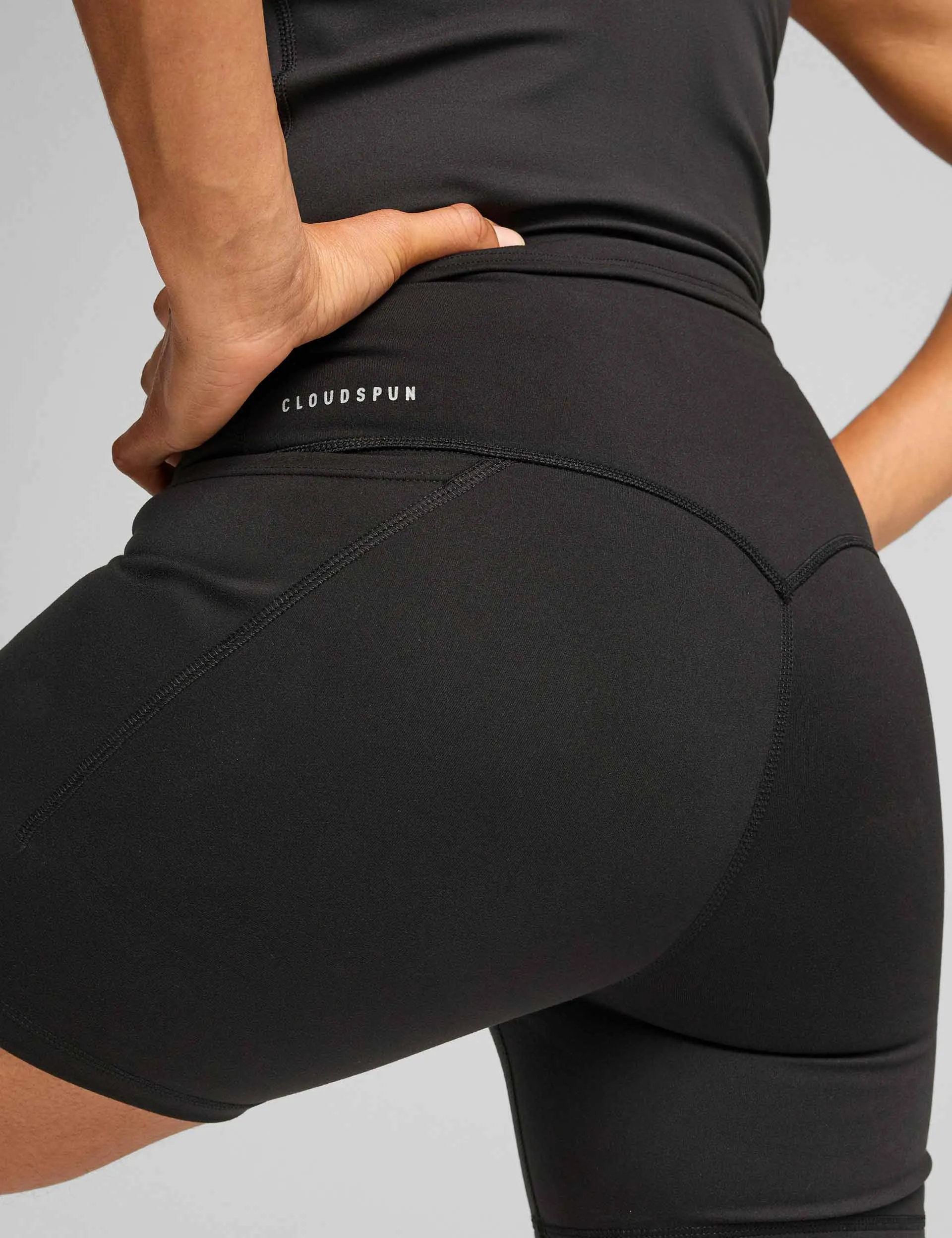 Cloudspun High Waisted 5" Tight Shorts - Black/White