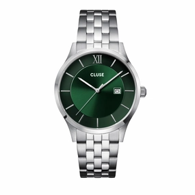 CLUSE Mens Aravis Green Steel Link Watch CW22702 