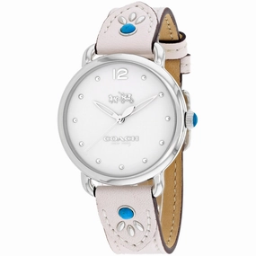 Coach Women's Watch - Delancey Quartz White Dial White Leather Strap | 14502702 Luxury Quartz Watch Quartz Watch Sale