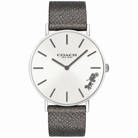 Coach Women's Watch - Perry Quartz White Dial Grey Genuine Leather Strap | 14503155 Luxury Quartz Watch Quartz Watch Sale