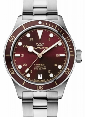 Combat SUB 36 Burgundy Ref. GL0395,automatic watch,automatic watches for men,automatic watches for women,luxury automatic watch,minimalist automatic watch,dress automatic watch,vintage automatic watch,automatic watch sale