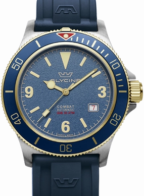 Combat SUB 42 2-Tone Vintage Blue - Rubber Ref. GL0264,automatic watch,automatic watches for men,automatic watches for women,luxury automatic watch,minimalist automatic watch,dress automatic watch,vintage automatic watch,automatic watch sale