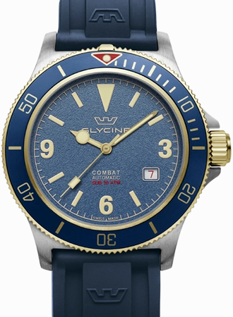 Combat SUB 42 2-Tone Vintage Blue - Rubber Ref. GL0264,automatic watch,automatic watches for men,automatic watches for women,luxury automatic watch,minimalist automatic watch,dress automatic watch,vintage automatic watch,automatic watch sale