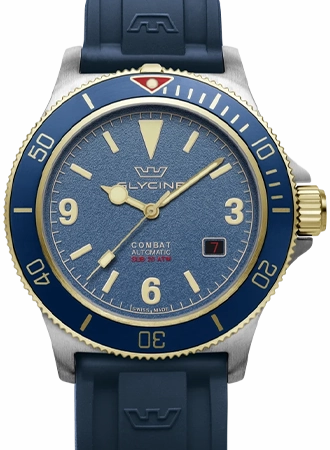 Combat SUB 42 2-Tone Vintage Blue - Rubber Ref. GL0418,automatic watch,automatic watches for men,automatic watches for women,luxury automatic watch,minimalist automatic watch,dress automatic watch,vintage automatic watch,automatic watch sale