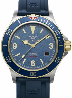 Combat SUB 42 2-Tone Vintage Blue - Rubber Ref. GL0418,automatic watch,automatic watches for men,automatic watches for women,luxury automatic watch,minimalist automatic watch,dress automatic watch,vintage automatic watch,automatic watch sale