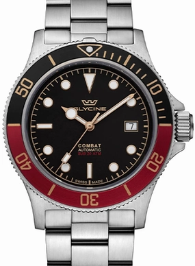 Combat SUB 42 Black/Red Ref. GL0391,automatic watch,automatic watches for men,automatic watches for women,luxury automatic watch,minimalist automatic watch,dress automatic watch,vintage automatic watch,automatic watch sale
