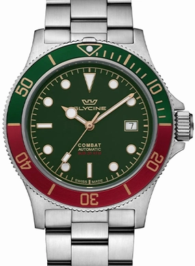 Combat SUB 42 Green/Red Ref. GL0392,automatic watch,automatic watches for men,automatic watches for women,luxury automatic watch,minimalist automatic watch,dress automatic watch,vintage automatic watch,automatic watch sale