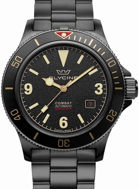 Combat SUB 42 Vintage Full-Black - Bracelet Ref. GL0290,automatic watch,automatic watches for men,automatic watches for women,luxury automatic watch,minimalist automatic watch,dress automatic watch,vintage automatic watch,automatic watch sale