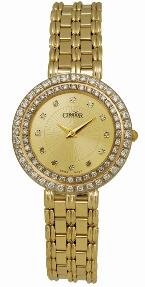 Condor 14kt Gold & Diamond Womens Luxury Swiss Watch Quartz CDRVCH Women??s luxury watches Affordable women watches