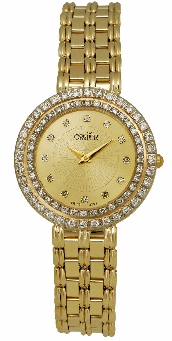 Condor 14kt Gold & Diamond Womens Luxury Swiss Watch Quartz CDRVCH Women??s luxury watches Affordable women watches