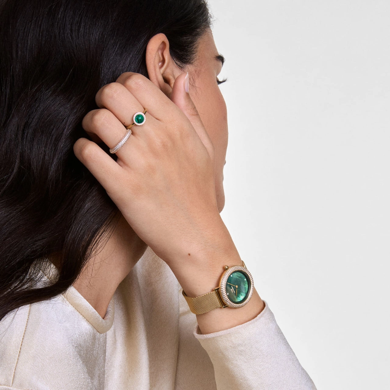 Daniel Wellington Crystalline Bezel Evergold Green Dial Watch DW00100824