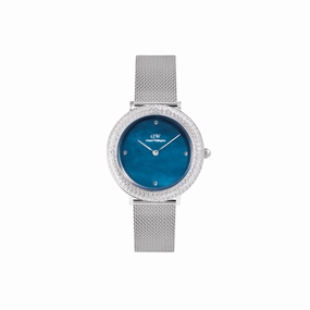 Daniel Wellington Crystalline Bezel Sterling Blue Dial Watch DW00100825 