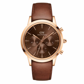 Daniel Wellington Iconic Chronograph 42mm Mawes Amber Sunray Watch DW00100640 