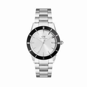 Daniel Wellington Iconic Paradigma Link Black Bezel White Dial Watch DW00100819 