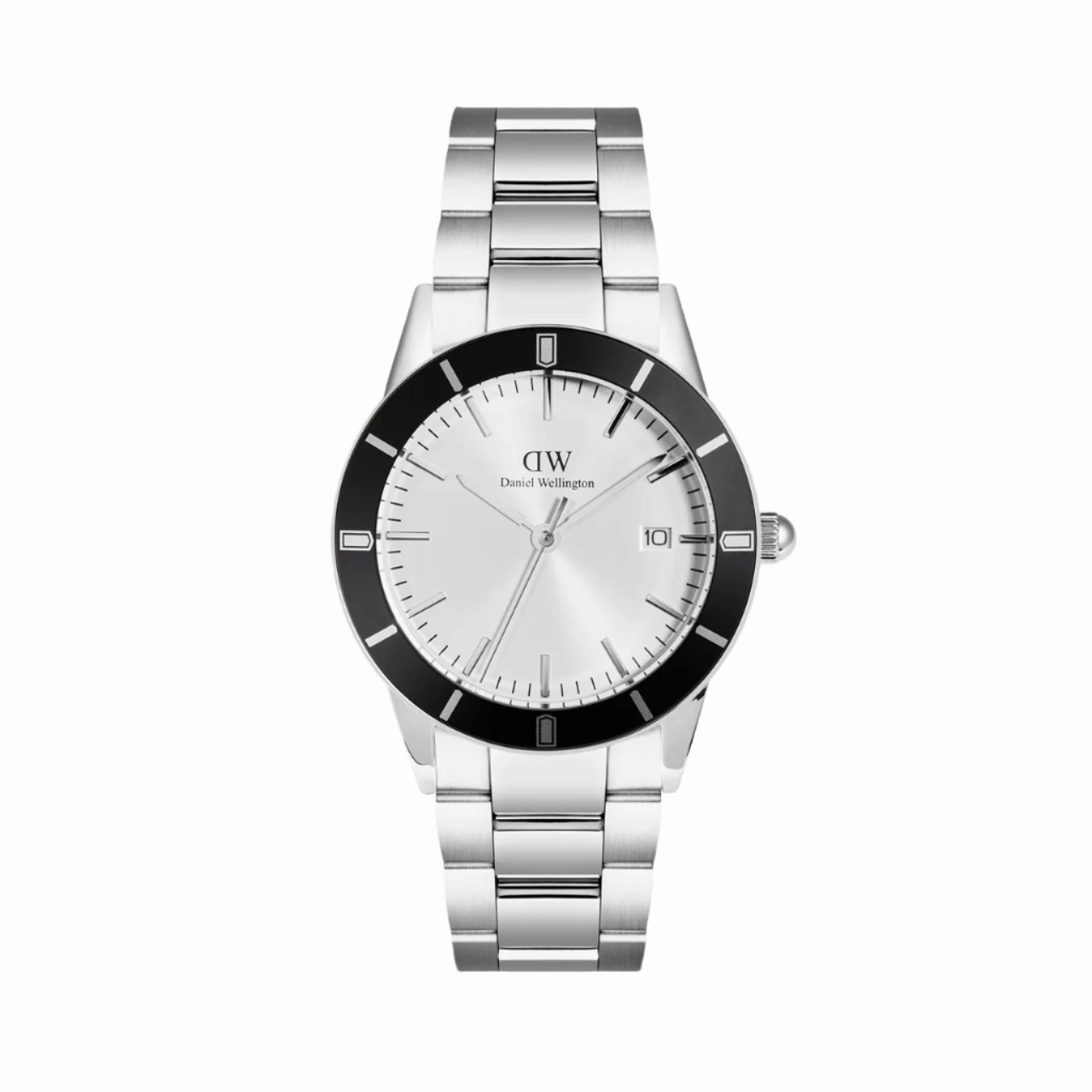 Daniel Wellington Iconic Paradigma Link Black Bezel White Dial Watch DW00100819 