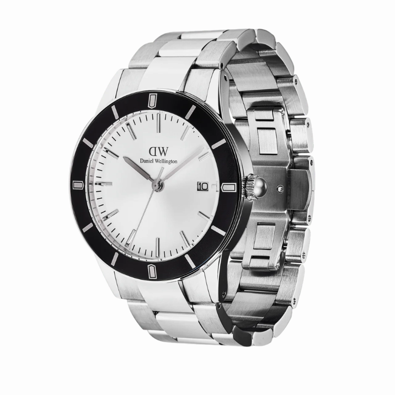 Daniel Wellington Iconic Paradigma Link Black Bezel White Dial Watch DW00100819