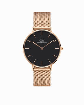 Daniel Wellington Petite 36 Melrose Rose Gold & Black Watch 