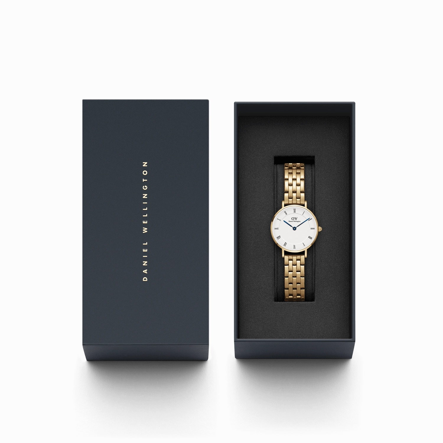 Daniel Wellington Petite Roman Numerals 5-Link Gold Watch DW00100682