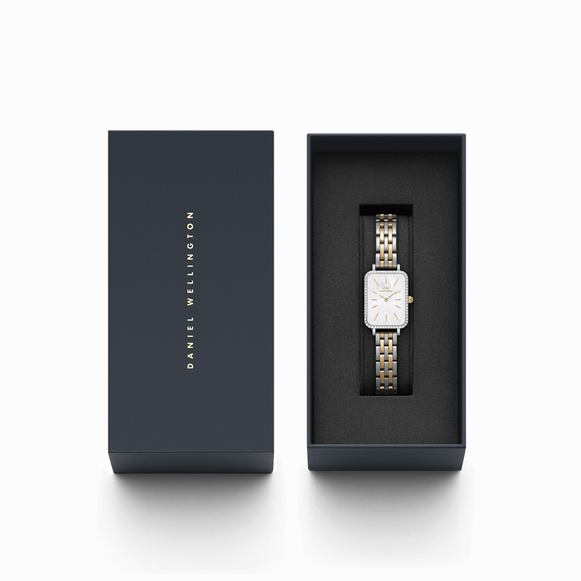 Daniel Wellington Quadro 20X26mm Bezel 5-Link White Dial Watch DW00100671
