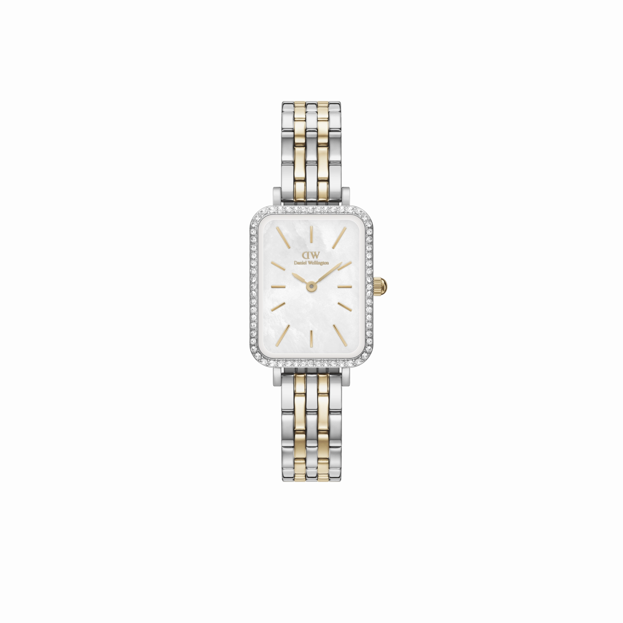 Daniel Wellington Quadro 20X26mm Bezel 5-Link White Dial Watch DW00100671 