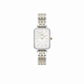 Daniel Wellington Quadro 20X26mm Bezel 5-Link White Dial Watch DW00100671 