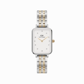 Daniel Wellington Quadro Lumine 20X26mm 5-Link White Watch DW00100625,quartz watch, quartz watches for men, quartz watches for women, best quartz watch, minimalist quartz watch, luxury quartz watch, waterproof quartz watch,analog quartz watch, digital quar