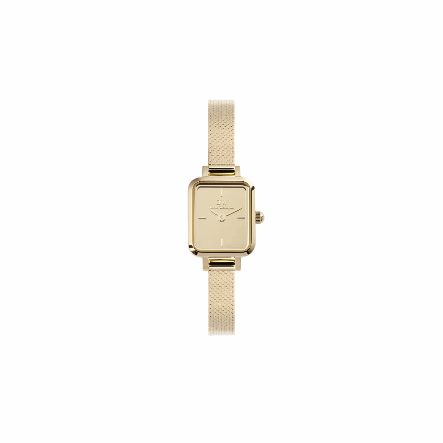 Daniel Wellington Quadro Mini Mirror Reflection Gold Dial Watch DW00100801 