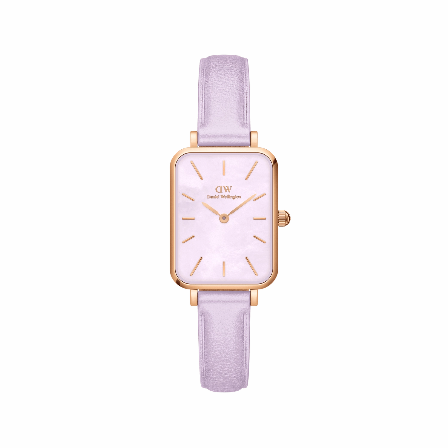 Daniel Wellington Quadro Purple Leather 20x26mm Purple Mother of Pearl Dial Watch DW00100637 