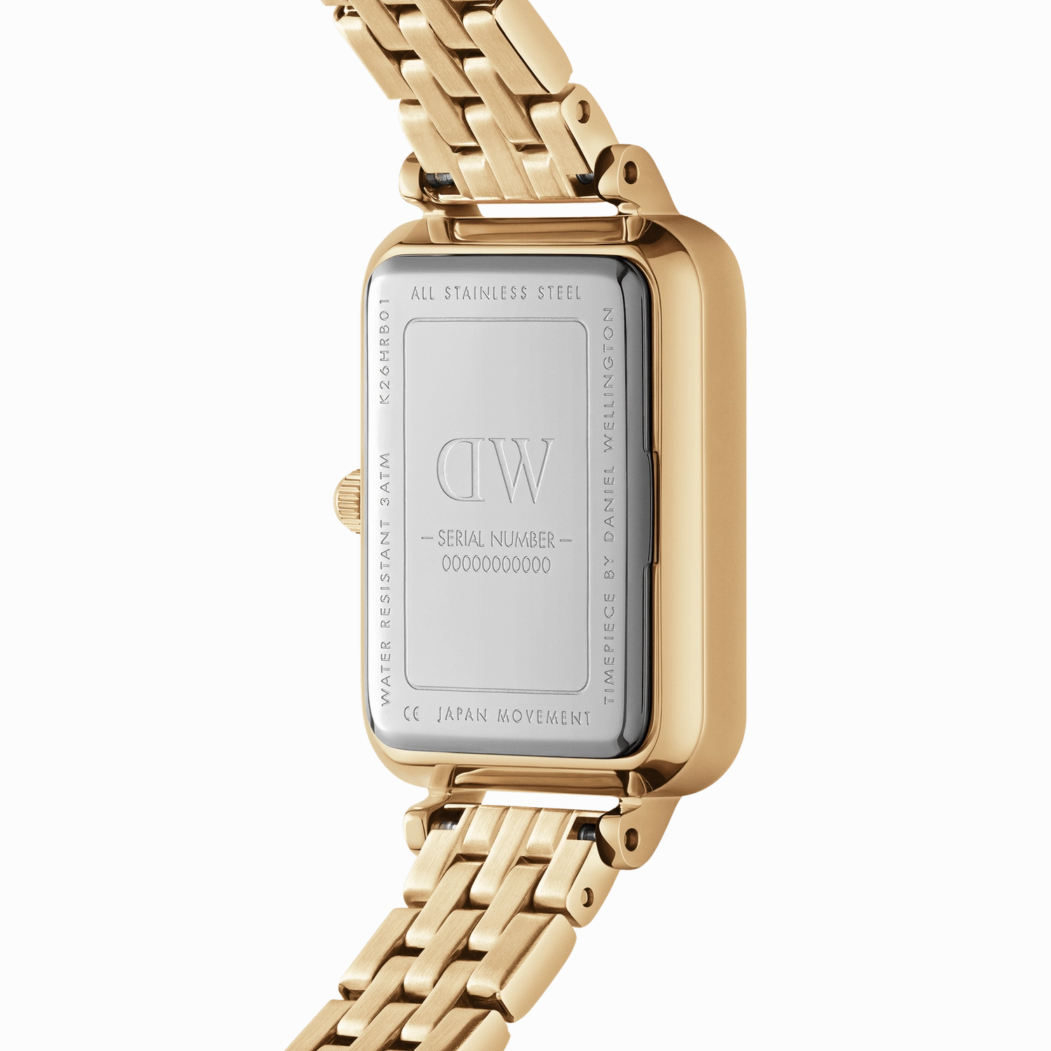 Daniel Wellington Quadro Roman Numerals 5-Link Gold Watch DW00100688