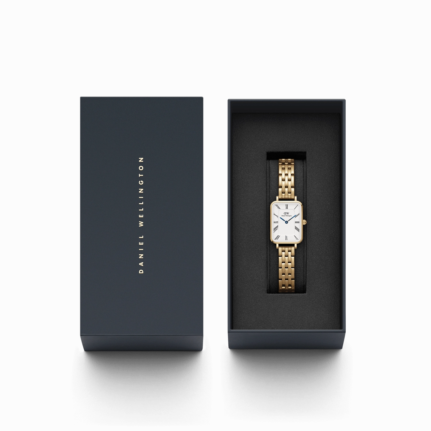 Daniel Wellington Quadro Roman Numerals 5-Link Gold Watch DW00100688