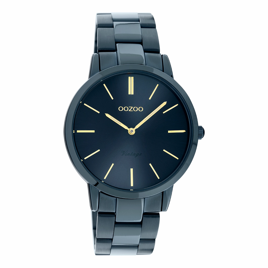 Dark blue OOZOO watch with dark blue stainless steel bracelet - C20105,seiko watches,mens watches,couple watches,watches designer,watches discount,best watches for men