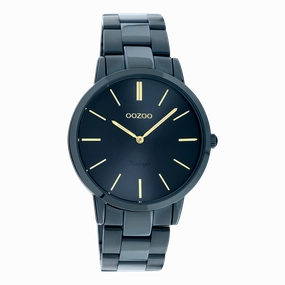 Dark blue OOZOO watch with dark blue stainless steel bracelet - C20105,seiko watches,mens watches,couple watches,watches designer,watches discount,best watches for men