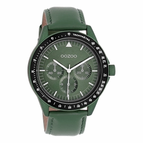 Dark green OOZOO watch with green leather strap - C11111,seiko watches,mens watches,couple watches,watches designer,watches discount,best watches for men
