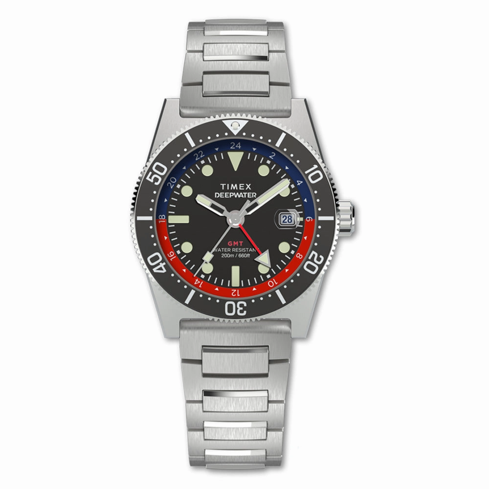 Deepwater Reef 200 Gmt  40mm Stainless Steel Band stainless-steel watches stainless steel watch bands stainless steel watches cheap