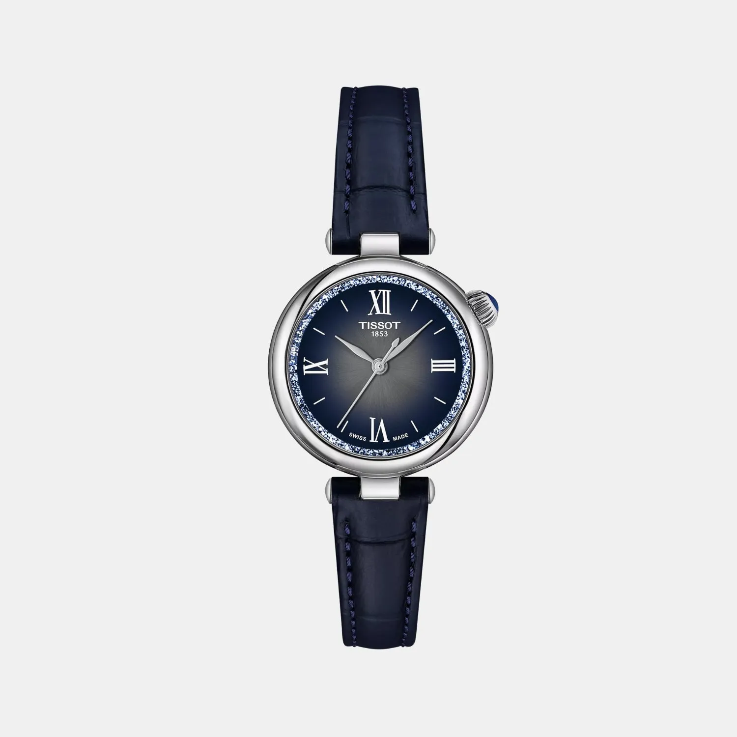 Desir Women Quartz Silver And Blue Dial Analog Leather Watch T1520101603801 budget    watches    watches classic