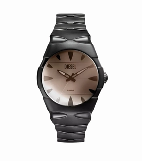 Diesel D-Sruptor Black Stainless Steel Silver Dial Watch DZ2213 