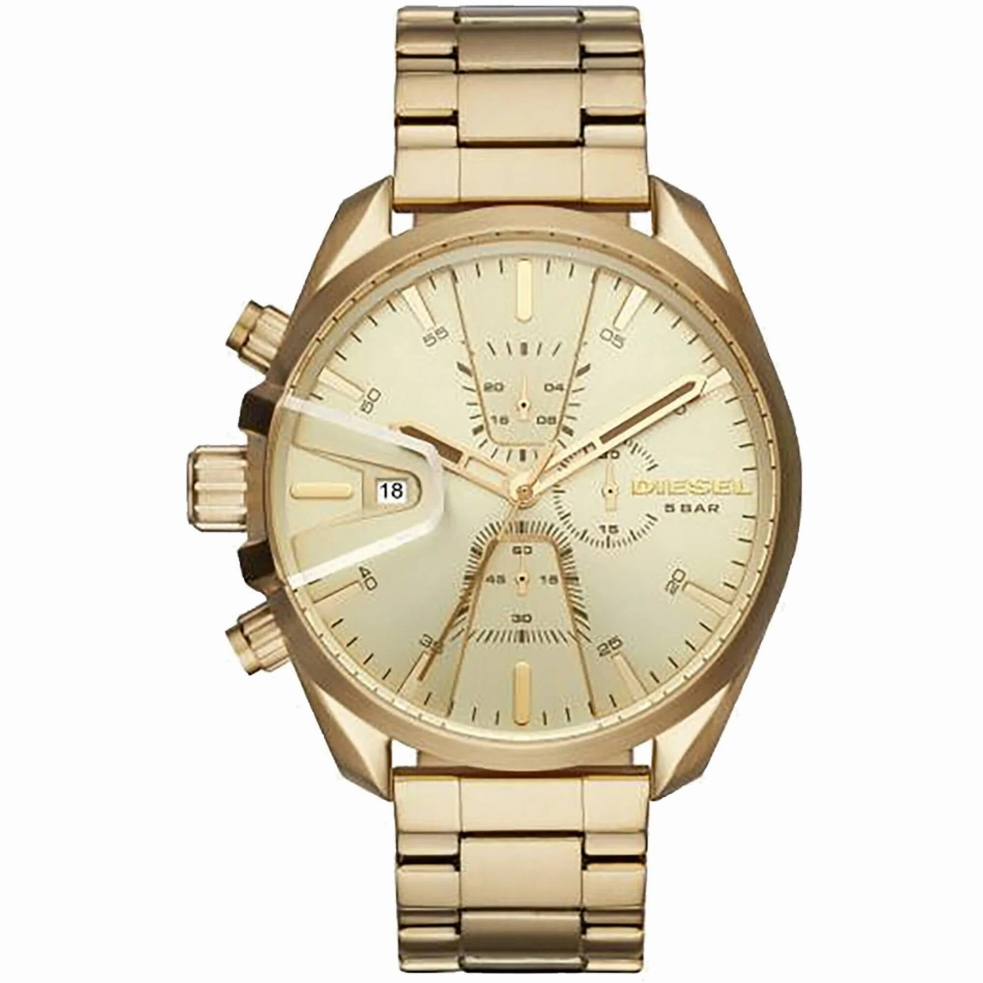 Diesel Men's Watch - MS9 Quartz Chronograph Yellow Gold Steel Bracelet | DZ4475 