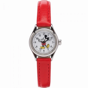 Disney Petitte Mickey Red TA56750 Affordable Leather Watch Leather Watch Discount