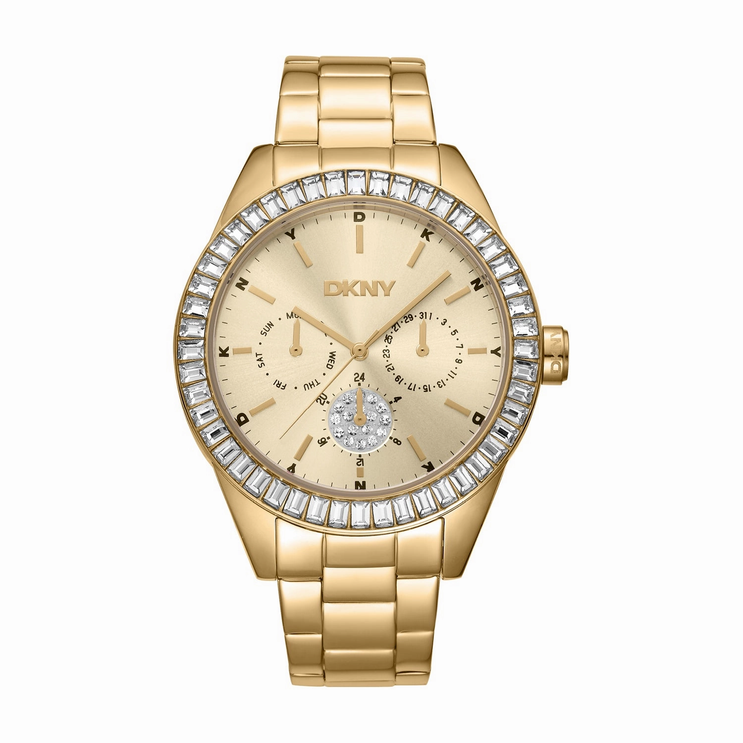 DKNY Nolita Multi Glitz Champagne Dial Stainless Steel Watch DK1L027M0045 