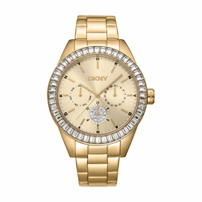 DKNY Nolita Multi Glitz Champagne Dial Stainless Steel Watch DK1L027M0045 