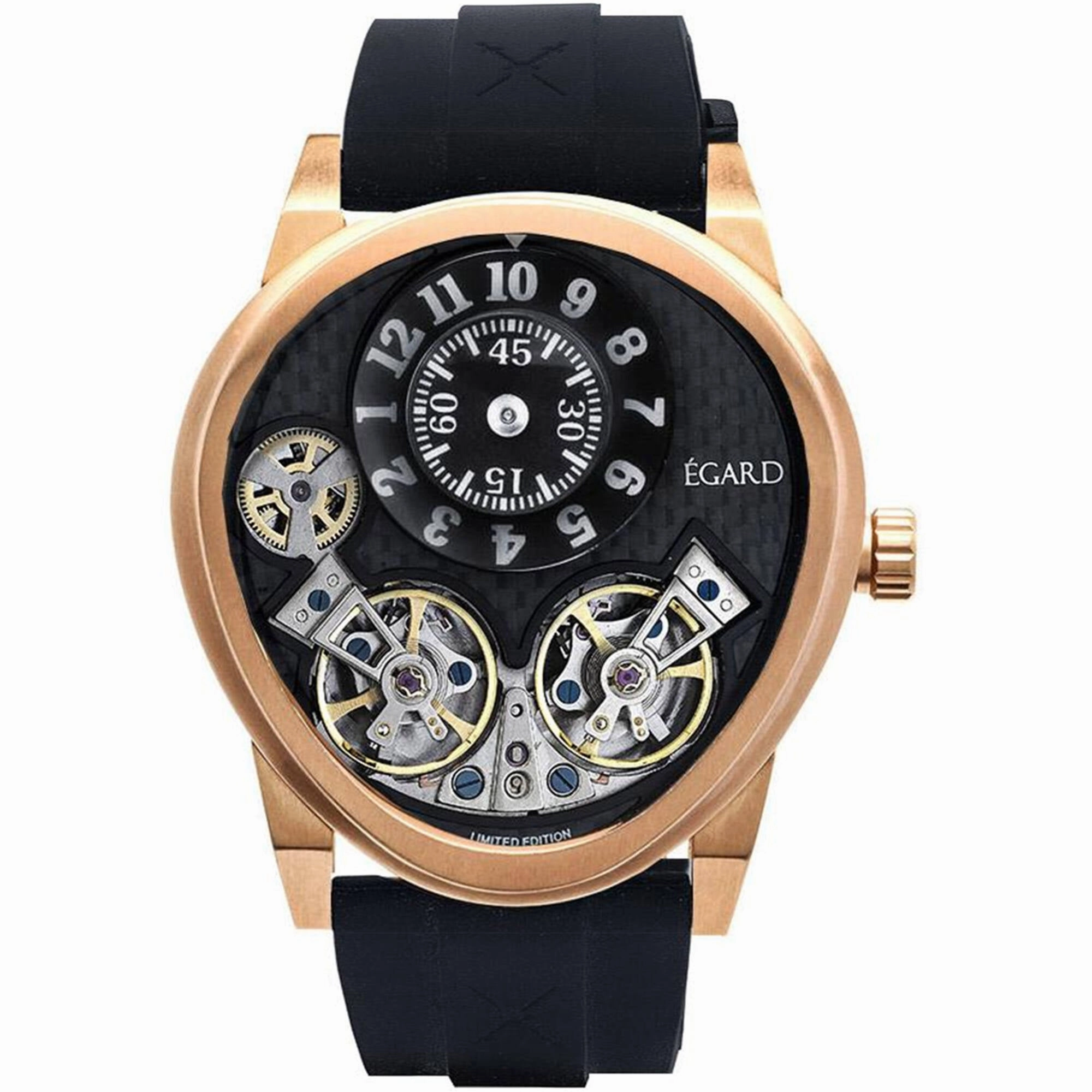 Egard Men's Watch - Quantus V3 Quartz Brown Dial Black Rubber Strap | WCH-5072-M-ROS Luxury Quartz Watch Quartz Watch Sale