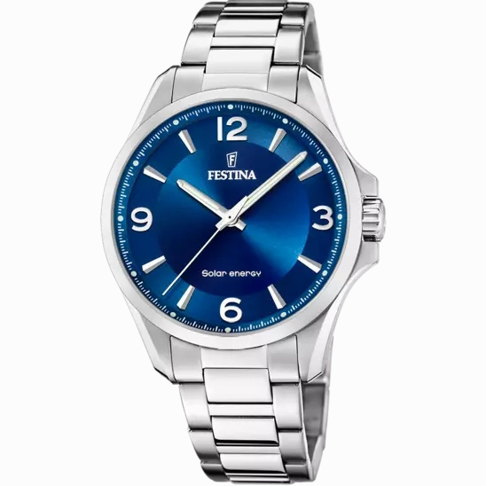 Elegant Festina Men's Watch F20656/2 with Blue Dial and Silver Stainless Steel Band 